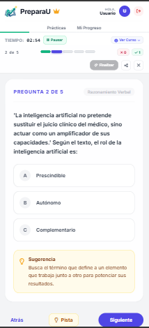 PreparaU - Pista de Ayuda